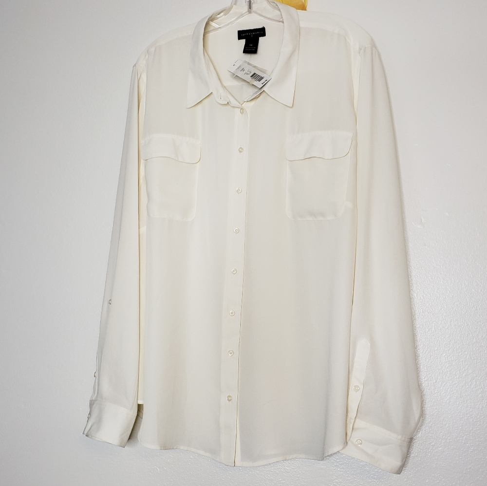NEW Investments Ivory Boyfriend Shirt Vintage - Picture 8 of 13